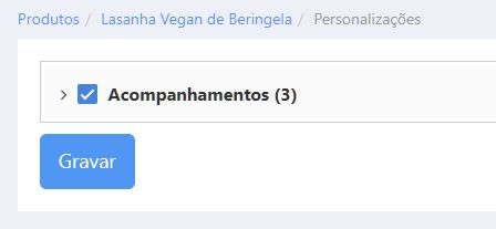 Selecionar todas personalizações